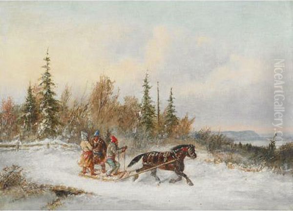 Going To Town Oil Painting by Cornelius David Krieghoff