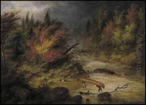 The Storm (portage) Oil Painting by Cornelius David Krieghoff