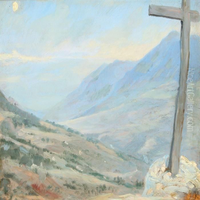 View From The Abruzzese Oil Painting by Peder Severin Kroyer