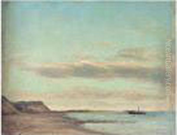 Bad Lagt For Anker I Skagen (moored Off Skagen) Oil Painting by Peder Severin Kroyer