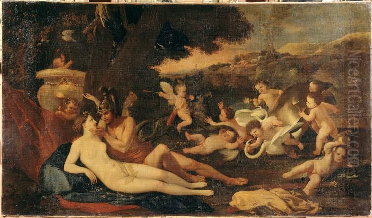 Mars and Venus Oil Painting by Nicolas Poussin