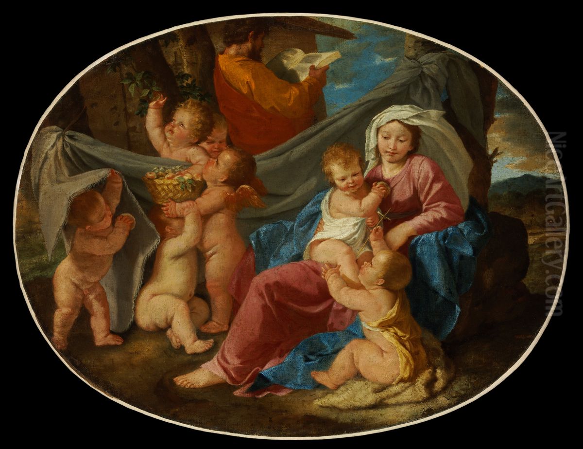 The Rest on the Flight into Egypt Oil Painting by Nicolas Poussin