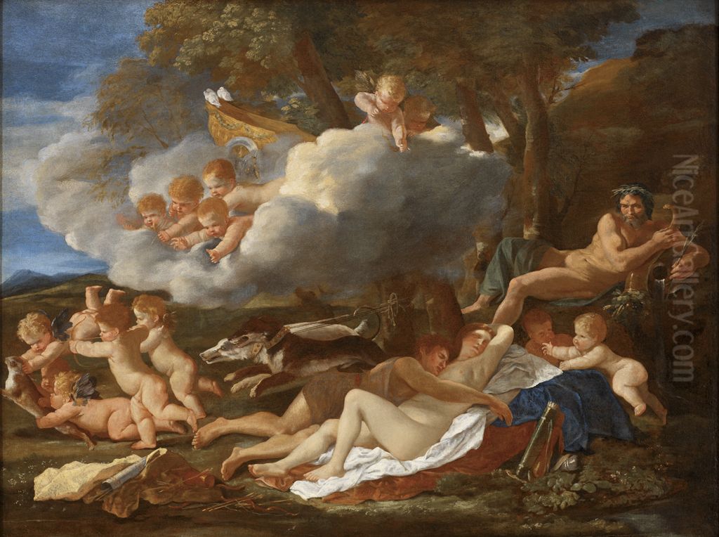 Venus and Adonis Oil Painting by Nicolas Poussin