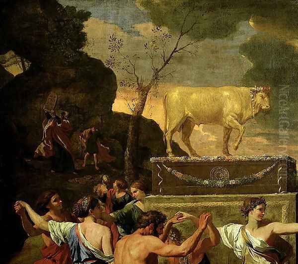 The Adoration of the Golden Calf, before 1634 Oil Painting by Nicolas Poussin