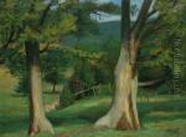 Trees, Vermont Oil Painting by Walt Kuhn