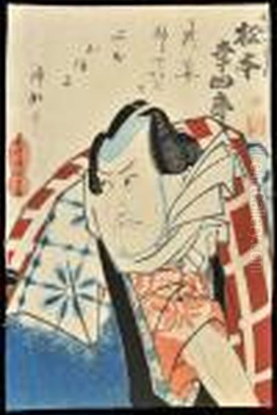 Half Length Portrait Of An Actor Oil Painting by Gototei Kunisada