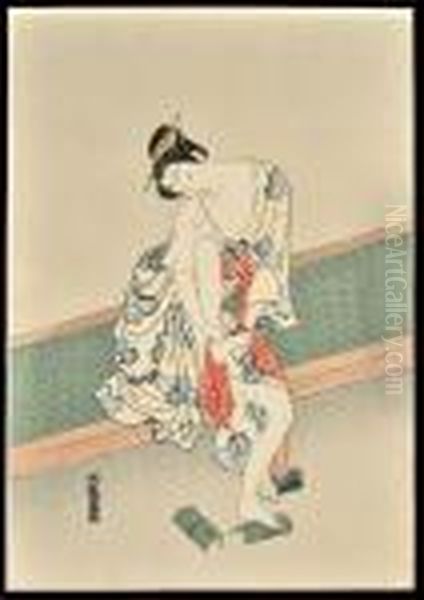 Four Women Grooming Oil Painting by Gototei Kunisada