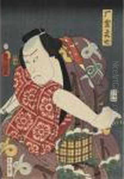 Kabuki Actor Oil Painting by Gototei Kunisada
