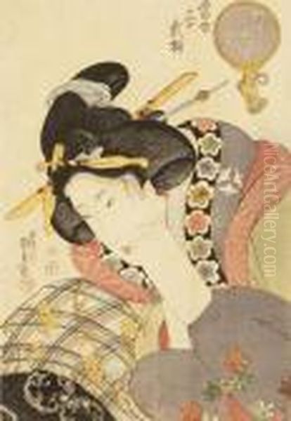 Tatehikiso From The Series Tosei Sanjuniso Oil Painting by Gototei Kunisada