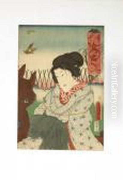 Skonhet Pa Hastrygg Oil Painting by Gototei Kunisada