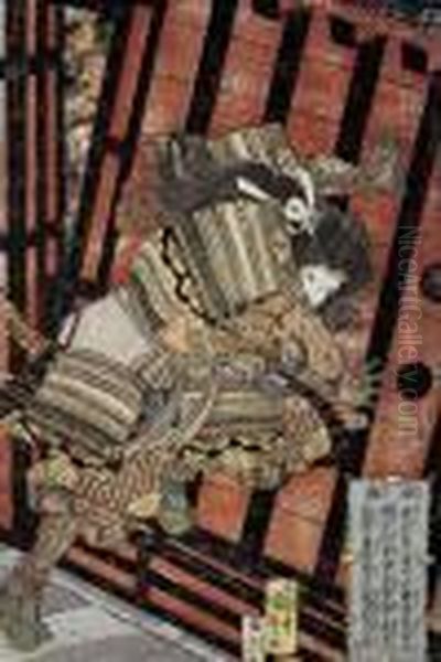 Hangaku Oil Painting by Gototei Kunisada