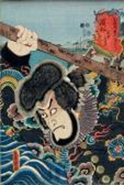 Actor Portraits Oil Painting by Gototei Kunisada