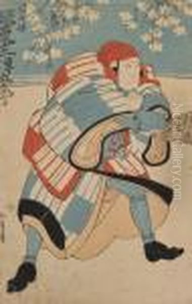 Bando Mitsugoro, Actor Oil Painting by Gototei Kunisada