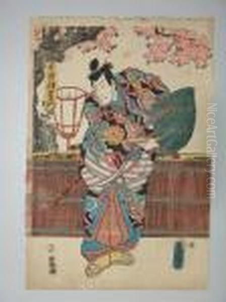 Un Acteur Dans Lerole D'un Samourai Oil Painting by Gototei Kunisada