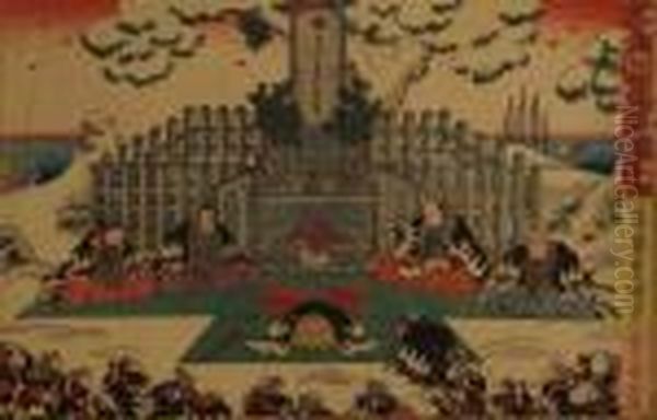 Chu Yu Gi Shin Rioku Oil Painting by Gototei Kunisada