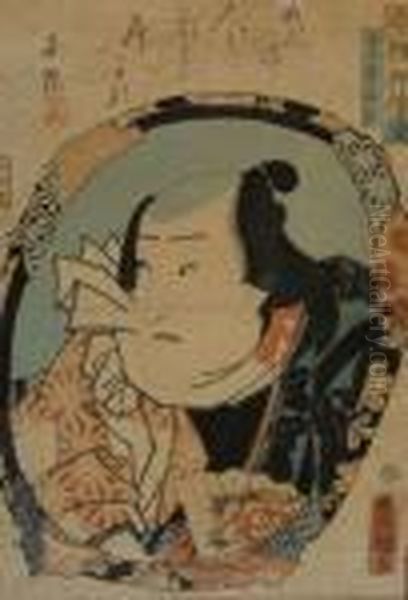Portrait D'acteur Dans Le Role De Tekomae Oil Painting by Gototei Kunisada