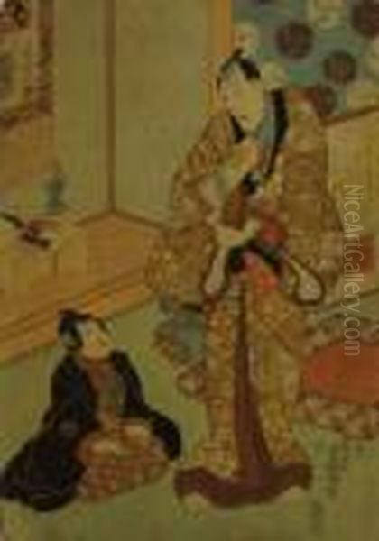 Yoka Tsuka Oil Painting by Gototei Kunisada