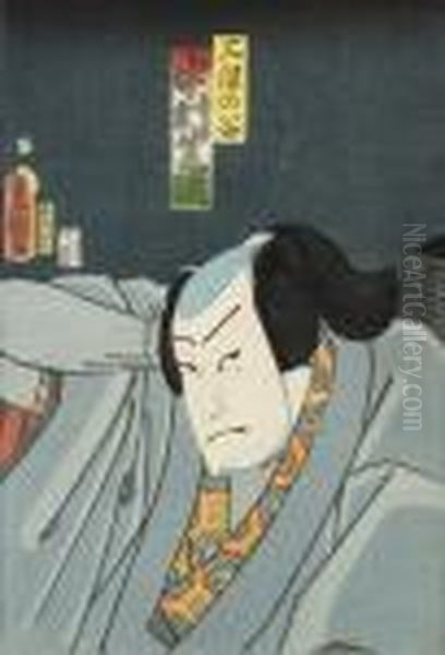 Skadespelarportratt Oil Painting by Gototei Kunisada