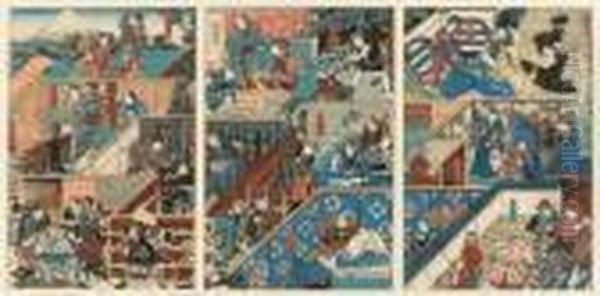 Untitled Oil Painting by Gototei Kunisada