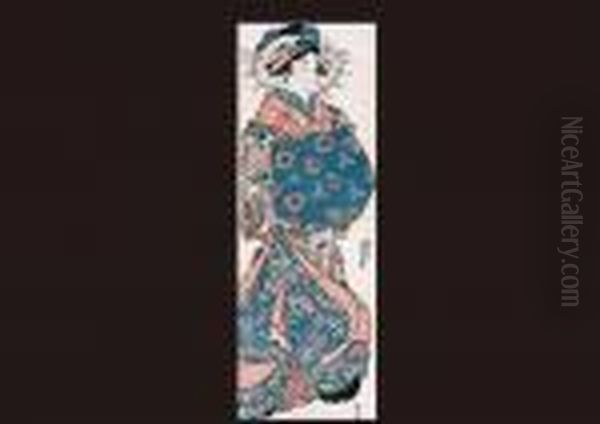 Oiran Oil Painting by Gototei Kunisada