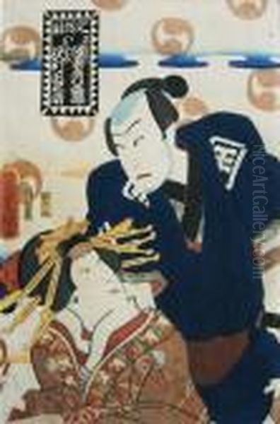 Scena Z Przedstawienia Kabuki Kanadehon Chushingura Oil Painting by Gototei Kunisada