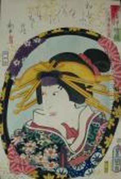Ichikawa Shinsha I W Roli Miuraya Kokone Oil Painting by Gototei Kunisada