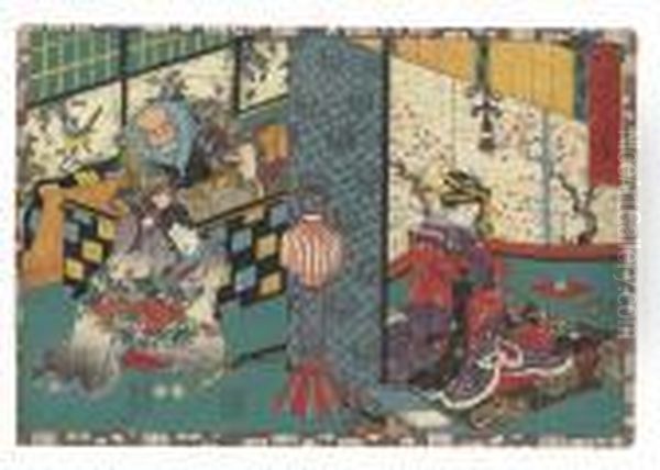 Untitled Oil Painting by Gototei Kunisada