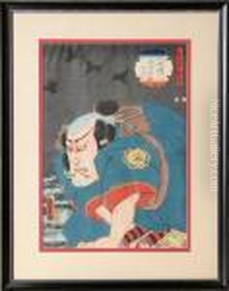 Circa 1850 Oil Painting by Gototei Kunisada