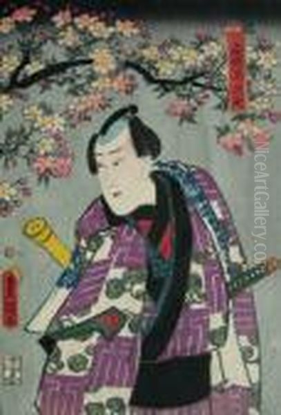 Aktor Teatru Kabuki Oil Painting by Gototei Kunisada