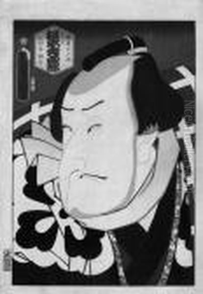 Okubi-e Oil Painting by Gototei Kunisada