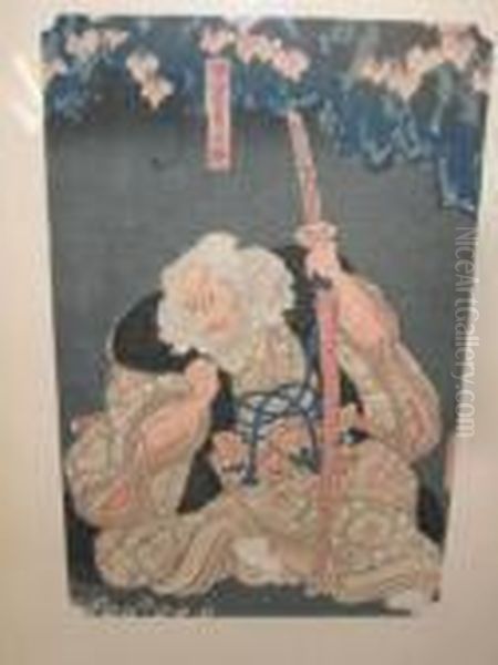 Krabulex Actor Oil Painting by Gototei Kunisada