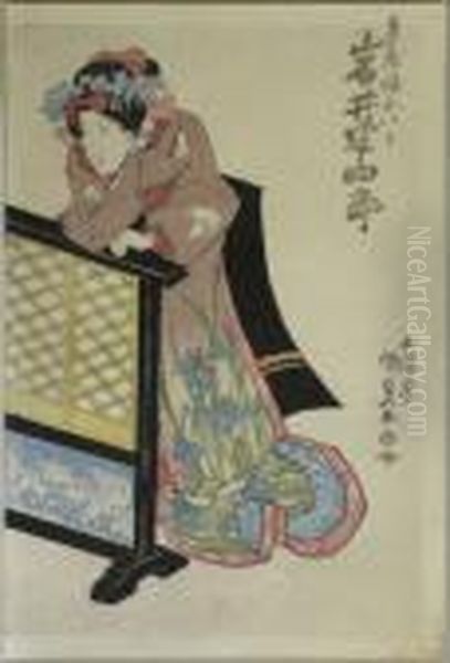 Kunisada, Utagawa . Das M?dchen Oito Aus Dem Kyoya. Japan Oil Painting by Gototei Kunisada
