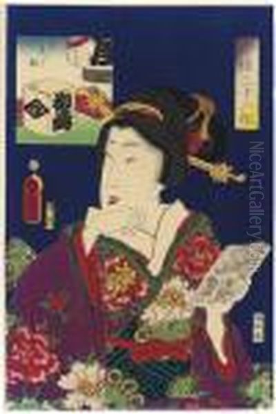 Ureshi So Oil Painting by Gototei Kunisada