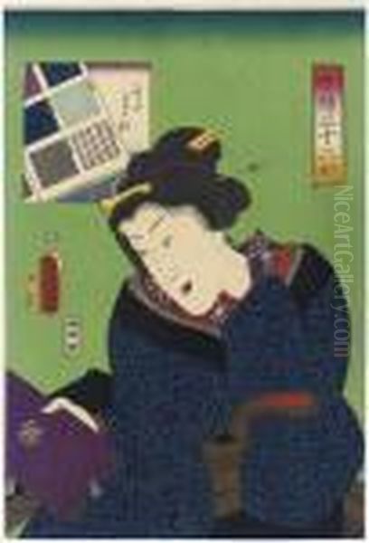 Agari Ga Yosaso Oil Painting by Gototei Kunisada