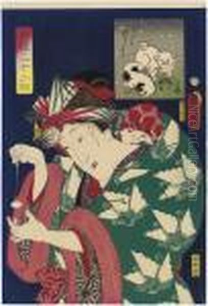 Tsuraku Mo Nasa So Oil Painting by Gototei Kunisada