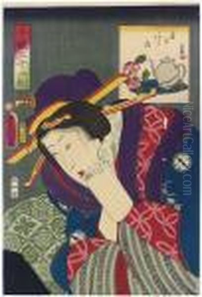 Te Ga Ari So Oil Painting by Gototei Kunisada