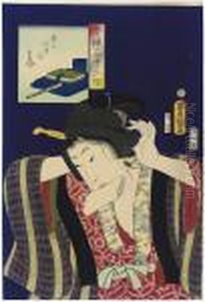 Yo Ga Ake So Oil Painting by Gototei Kunisada