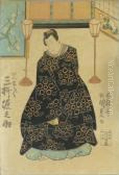 Kunisada, Utagawa. Der Kaiserliche Ratgeber Kanshojo, Japan, Um 1825 Oil Painting by Gototei Kunisada