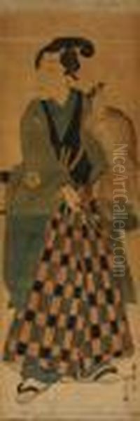 The Falconer Oil Painting by Gototei Kunisada