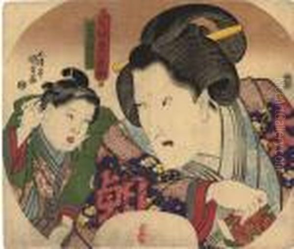 The Actors Bando Minosuke And Bando Sanpachi Oil Painting by Gototei Kunisada