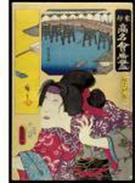 Zukushi Oil Painting by Gototei Kunisada