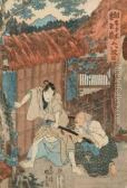 Samurai Oil Painting by Gototei Kunisada