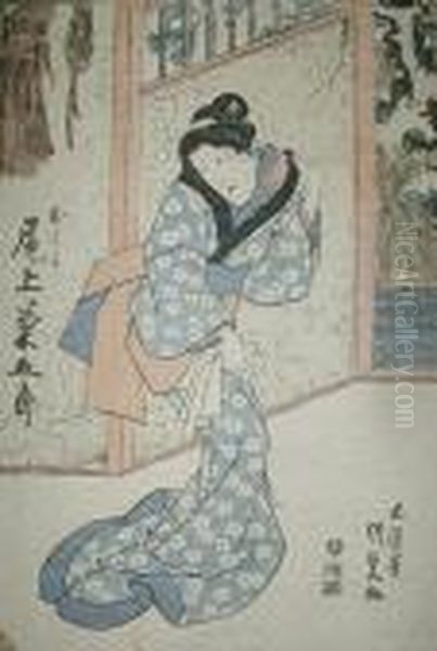 Aktor Teatru Kabuki Oil Painting by Gototei Kunisada