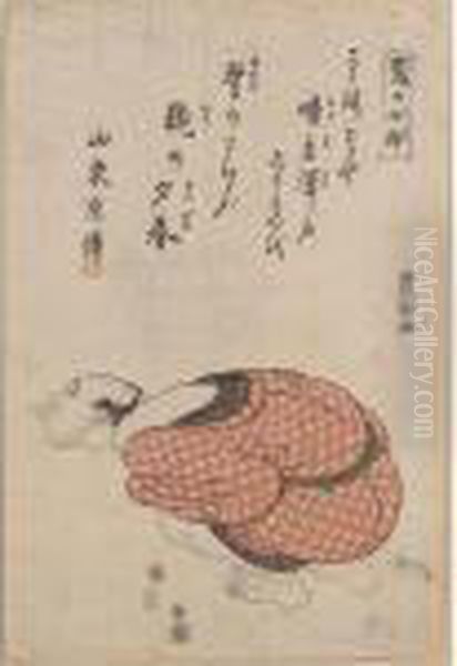 Four Miburi-e Oil Painting by Gototei Kunisada