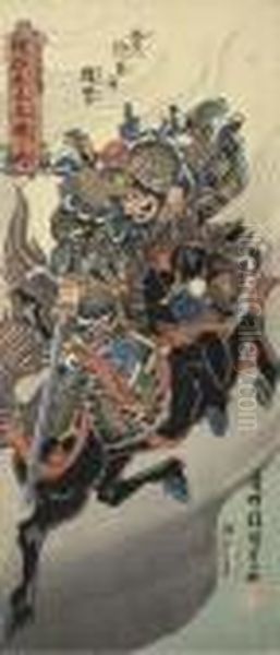 Goko Shogun No Uchi Choun (choun Of The Five Tiger Generals) Oil Painting by Gototei Kunisada