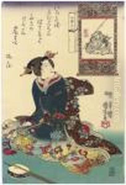 Shichifukujin Oil Painting by Utagawa Kuniyoshi