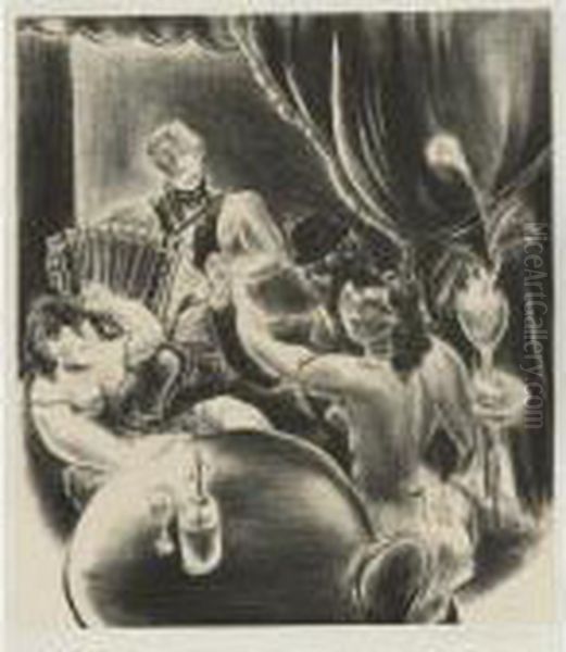 Dancing Oil Painting by Yasuo Kuniyoshi