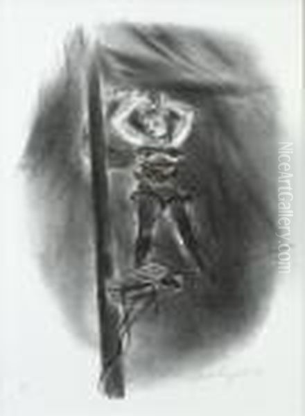 Wire Performer Oil Painting by Yasuo Kuniyoshi