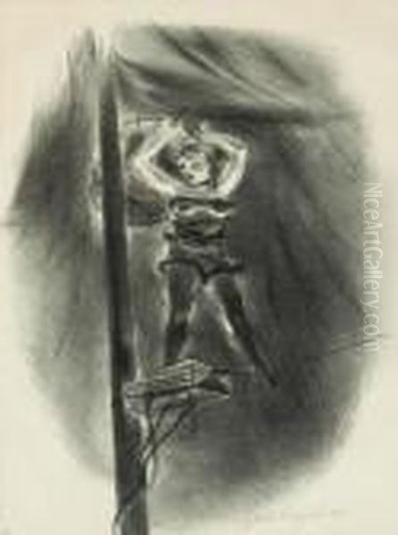 Wire Performer Oil Painting by Yasuo Kuniyoshi