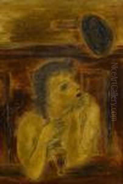 Girl At A Bar Oil Painting by Yasuo Kuniyoshi